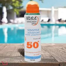 اسپری ضد افتاب spf50 برند ویتابلا-- مخصوص بدن جلوگیری از افتاب سوختگی وارداتی اصل از نمایندگی ایران زمین
